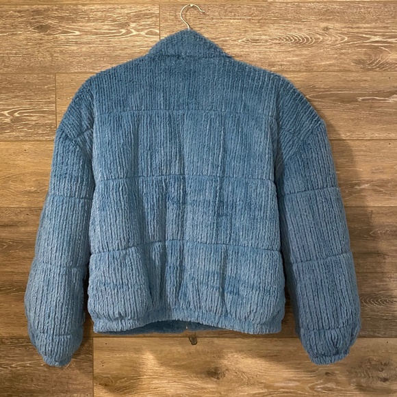Blue Fuzzy Winter Jacket - Picture 2 of 3